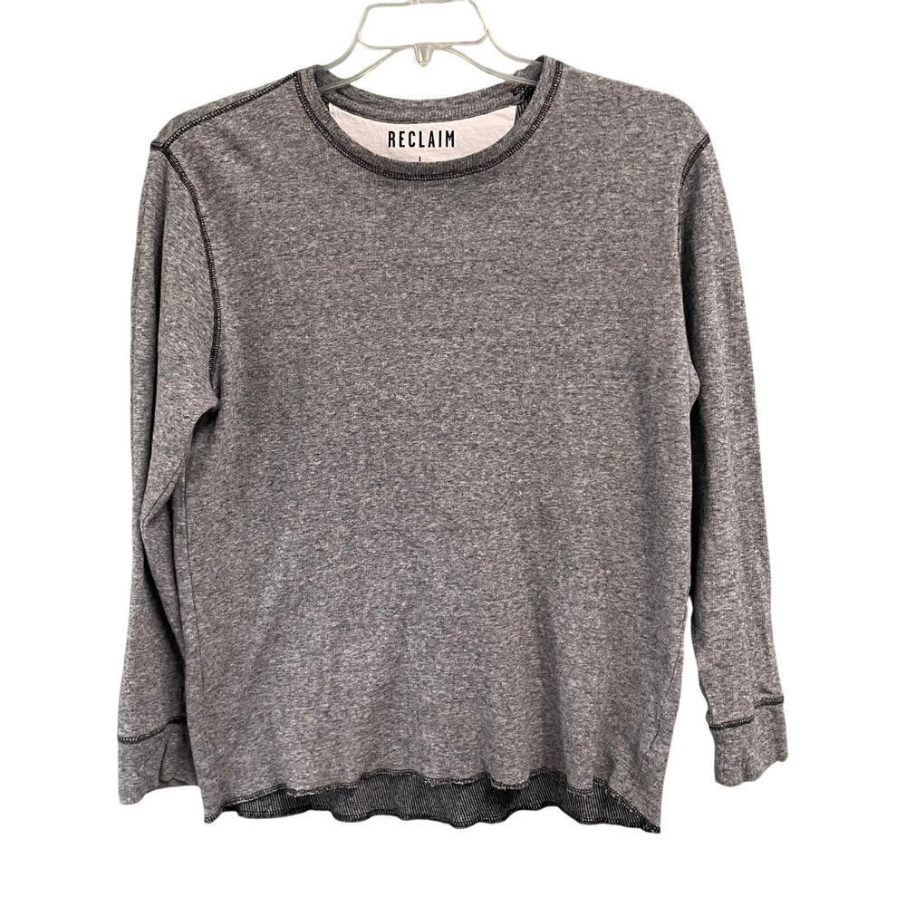 Reclaim Buckle Mens Slub Knit Top Long Sleeve Size Large Soft Wash BKE Pullover